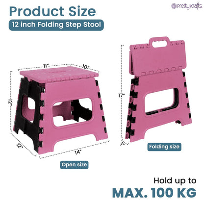 12 Inches Super Strong Folding Step Stool for Adults and Kids