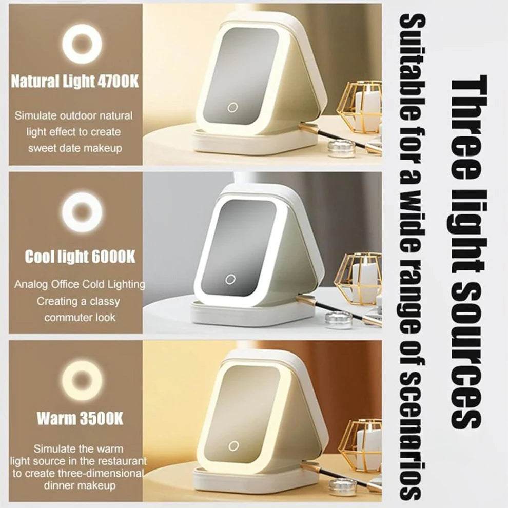 Mini Vanity Makeup Box with LED (Pink)