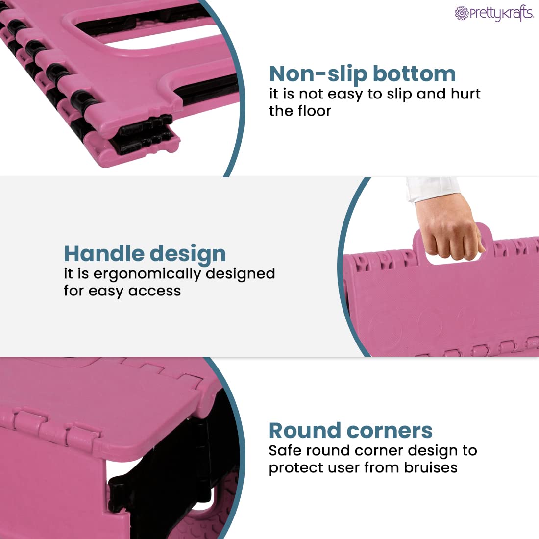 12 Inches Super Strong Folding Step Stool for Adults and Kids