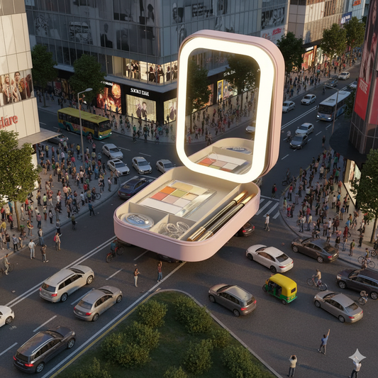 Mini Vanity Makeup Box with LED (Pink)