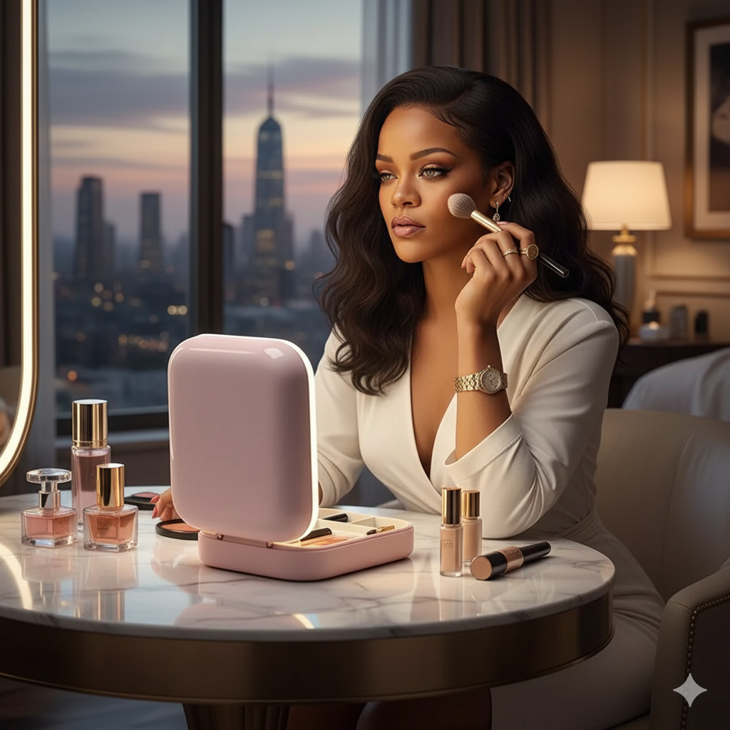 Mini Vanity Makeup Box with LED (Pink)